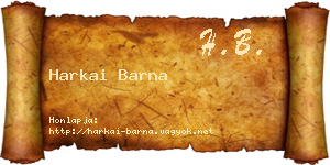 Harkai Barna névjegykártya