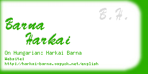barna harkai business card